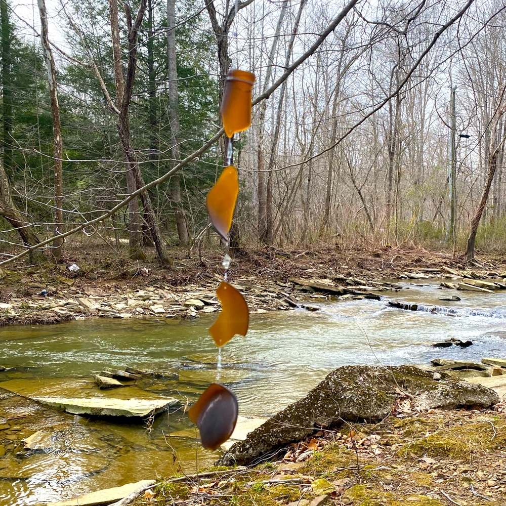 Simple beach glass wind/ light chime